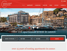 Tablet Screenshot of cannesrentalapartments.com